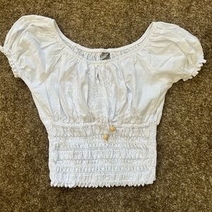 Blanco by nature white peasant top